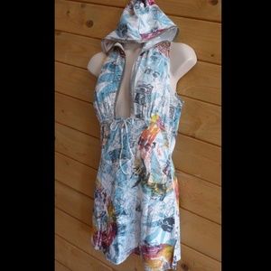 Lisli Hooded Sleeveless Tunic Top Tank Cover Up S